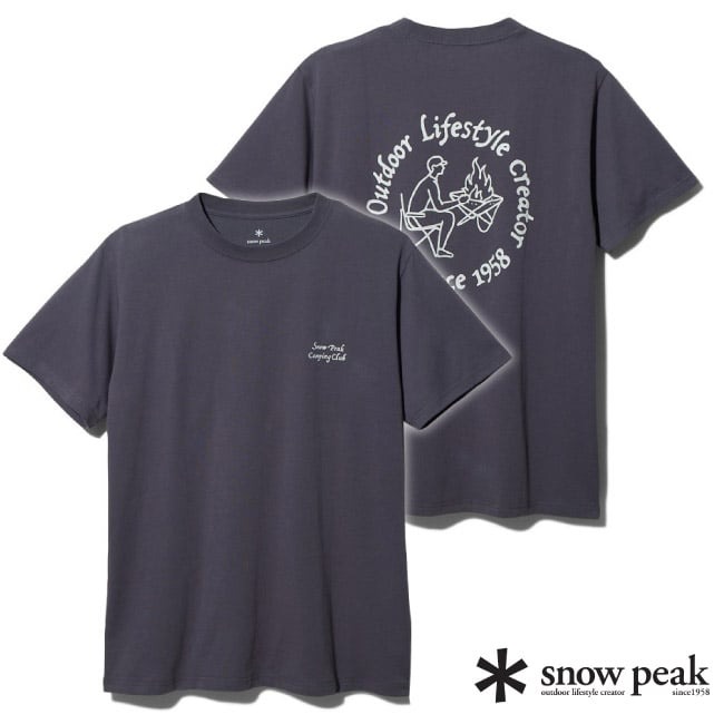 【日本 Snow Peak】Snow Peak Camping Club 圓領短袖T恤/TS-23AU002 CH 炭灰✿30E010
